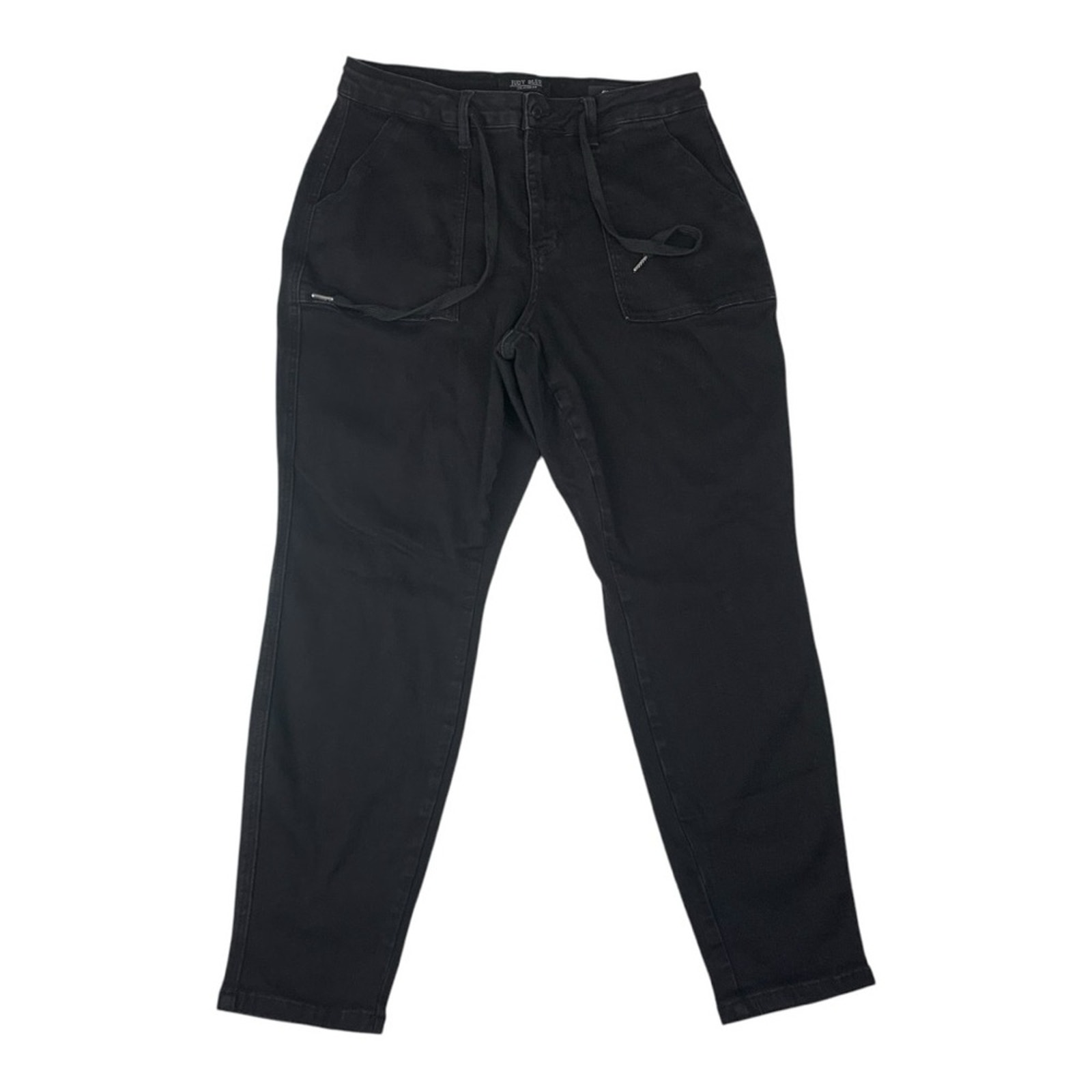Judy Blue Women's Size 14 W Denim Joggers Black Relaxed Fit Jeans